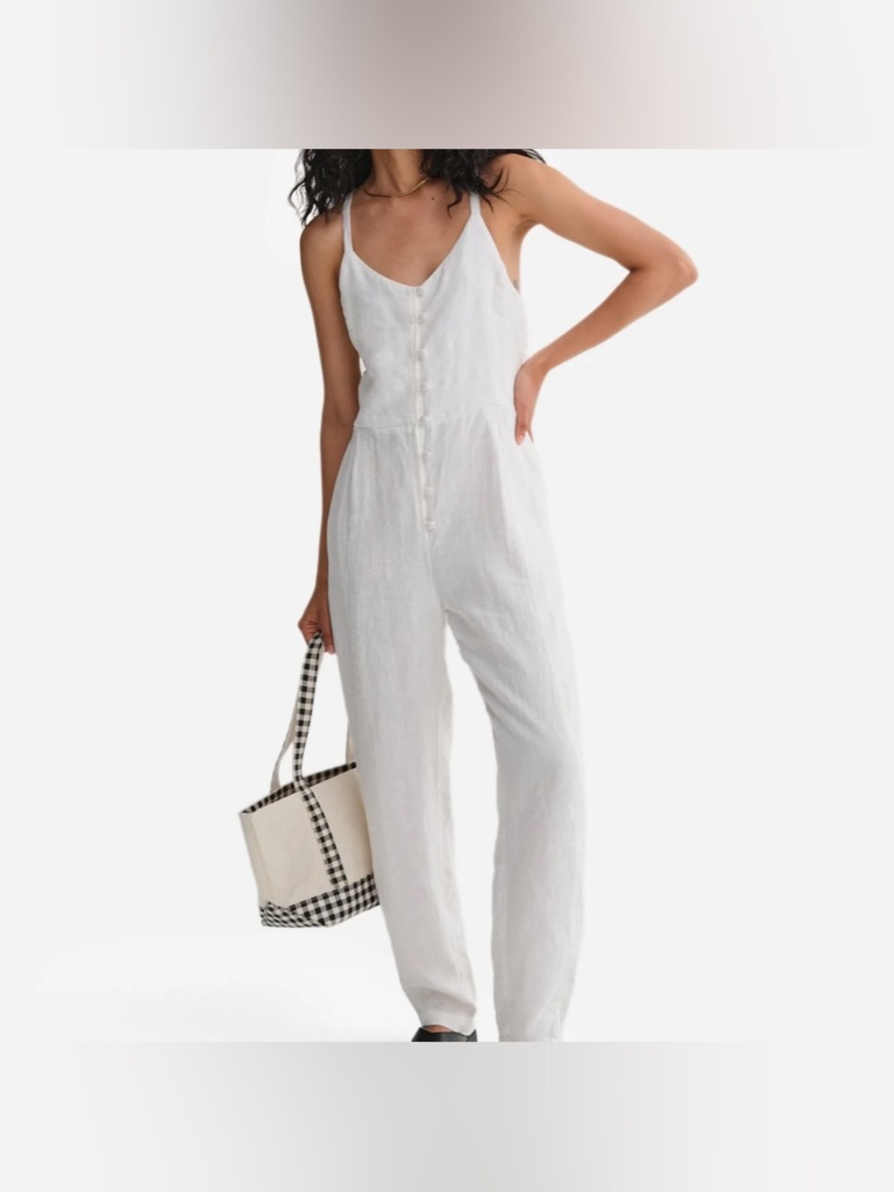 NWT - MATE the label Organic Linen Tank Jumpsuit - Small